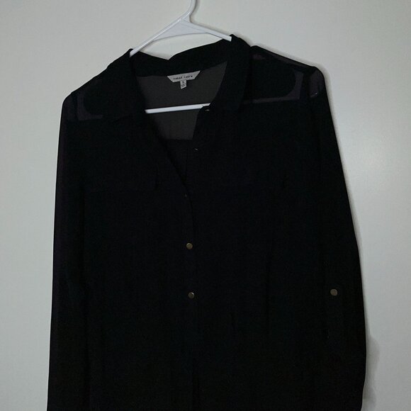 Naked Zebra Black  Button-Front Romper Long Sleeves  s Small Womes - Picture 3 of 10